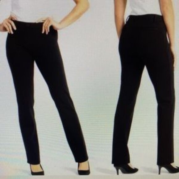 Beta Brand Black Classic Stretch Yoga Pants Straight Leg -Size XL - Picture 1 of 7